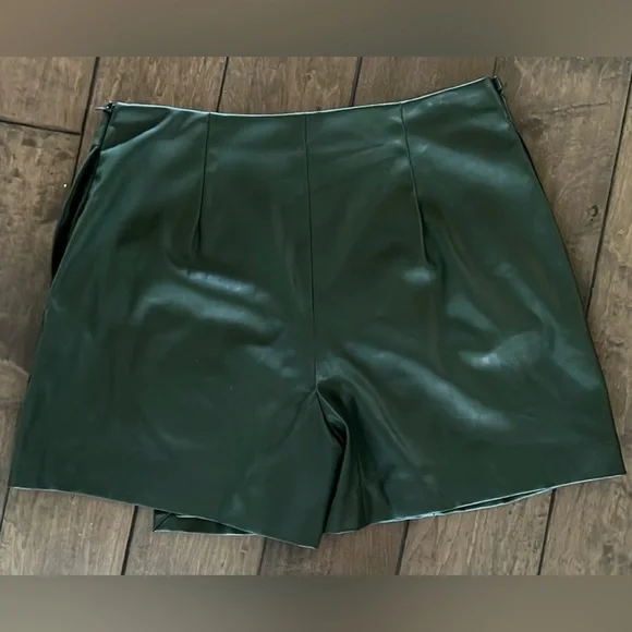 Jason Wu Black Faux Leather Wrap Skort/Skirt - Picture 2 of 8